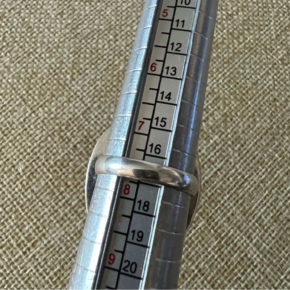 New Enhanced Faceted Ruby Silver Overlay Ring Size 7.5 - 7.75 - Picture 6 of 10